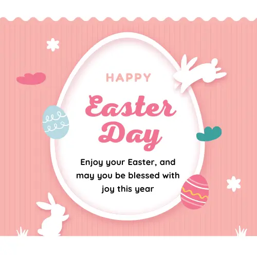 Easter 2024 Images poster with egg and bunny with quote